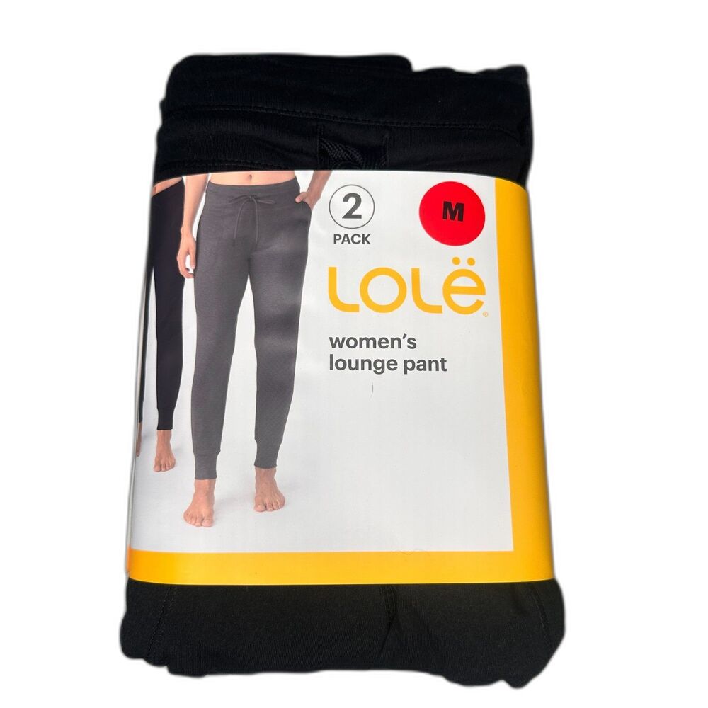 Lole Women’s Lounge Pants 2 Pack Black Gray Size M 8-10 NWT